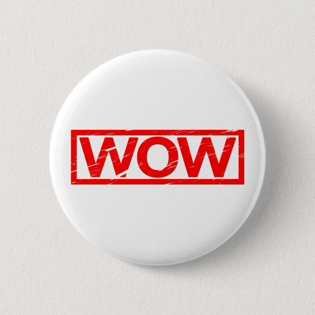 Wow Stamp Pinback Button (Front)