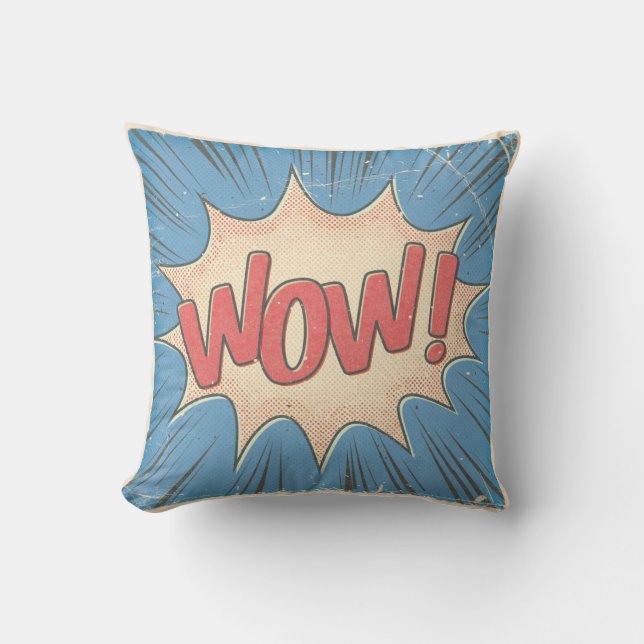 Wow! Throw Pillow (Front)
