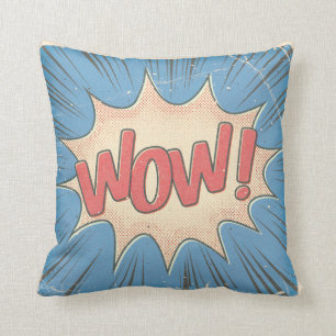 Wow! Throw Pillow