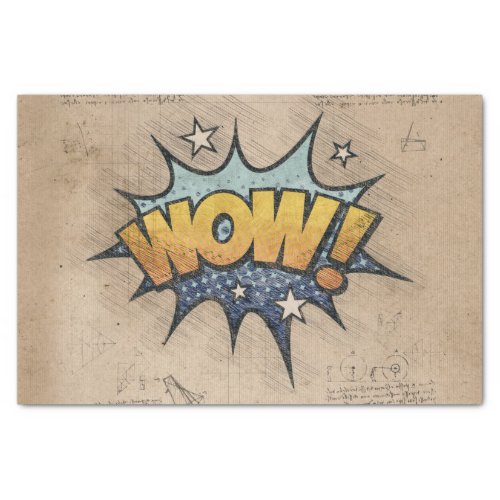 WOW Vintage Comic Book Steampunk Pop Art Tissue Paper