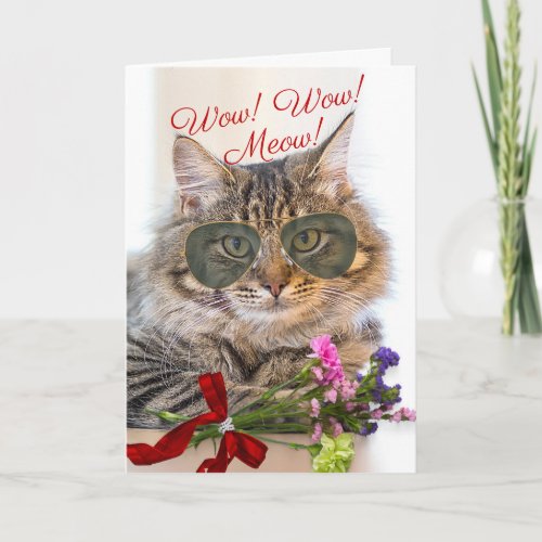 Wow Wow Meow Valentines Day for Husband Card