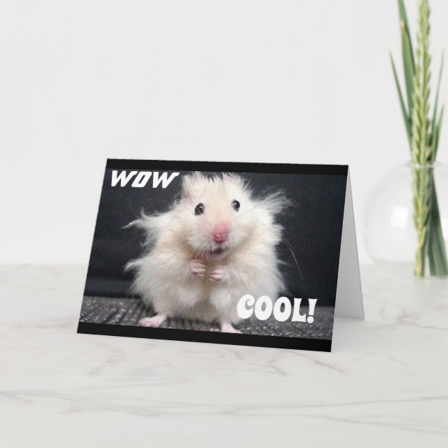 WOW YOU ARE **50** SAYS COOL HAMSTER CARD (Front)