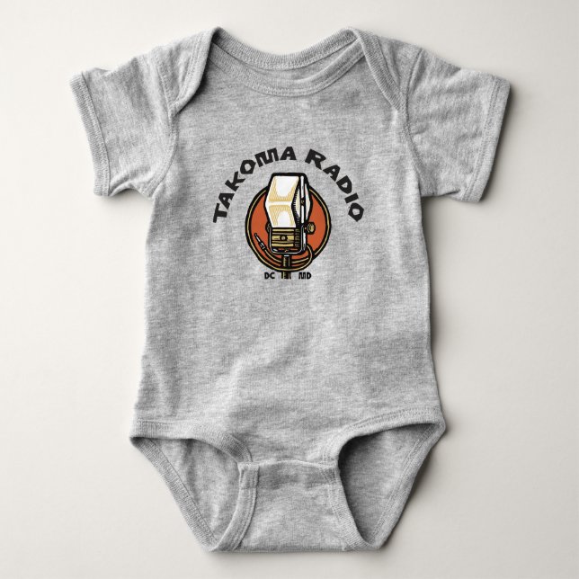 WOWD Takoma Radio One-piece Baby Bodysuit (Front)