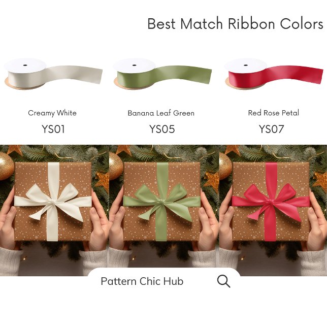 WP07 Snowflake Christmas Brown Modern Elegant Wrapping Paper (Creator Uploaded)