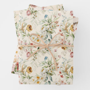 WP Sm Print Dutch Still Life Floral 19x29 (3) Wrapping Paper Sheets