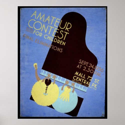 WPA Amateur Music Contest for Children 1936 Poster