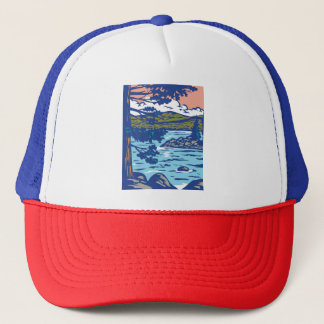 WPA Art Emerald Bay State Park in South Lake Tahoe Trucker Hat