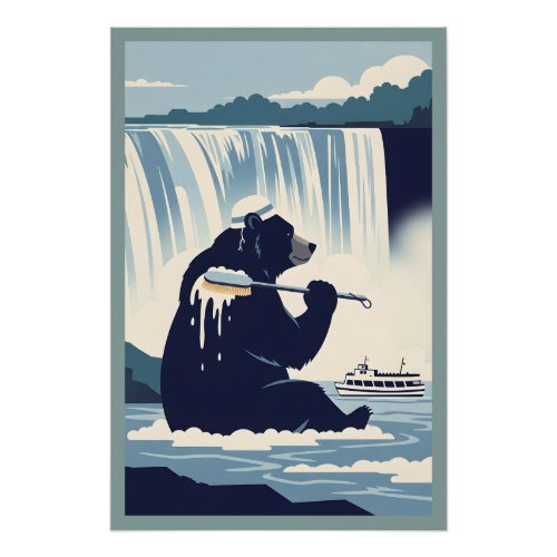 WPA art style funny Bear
