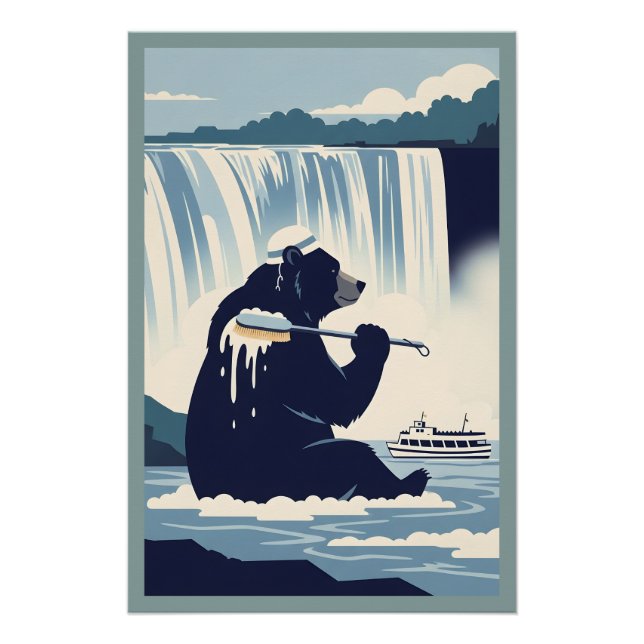 WPA art style funny Bear Poster (Front)