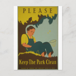 WPA - Keep the Park Clean Postcard