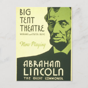 WPA Poster Abraham Lincoln Illinois 1936 Postcard