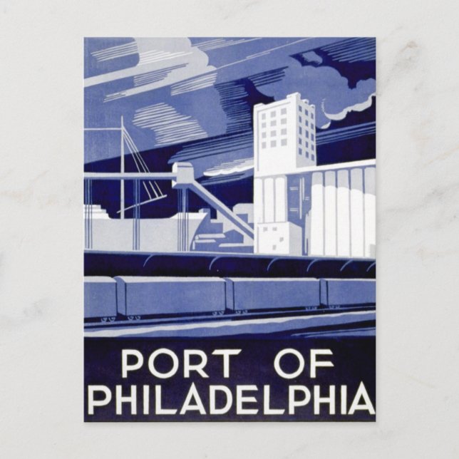 WPA Poster Port of Philadelphia 1936 Postcard (Front)