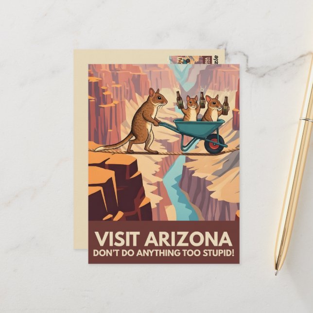 WPA style Visit Arizona Postcard (Front/Back In Situ)