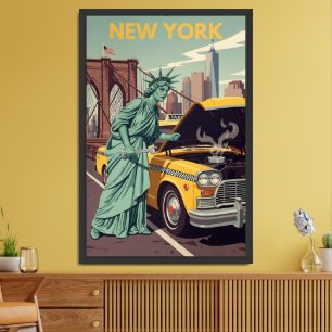 WPA styled New York Travel Framed Art