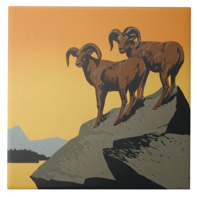 WPA Vintage National Parks Wildlife Travel Tile (Front)