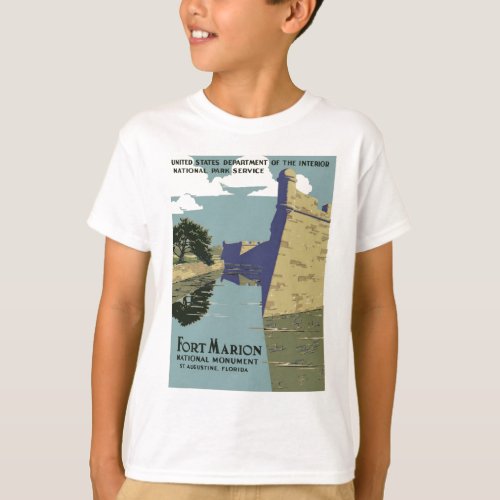 WPA Vintage Travel Poster Fort Marion Florida T_Shirt