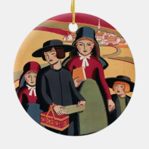 WPA Vintage Travel Poster Rural Pennsylvania Ceramic Ornament