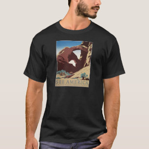 WPA Vintage Travel Poster See America Arches T-Shirt