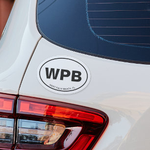 WPB West Palm Beach Florida Euro Oval Car Magnet