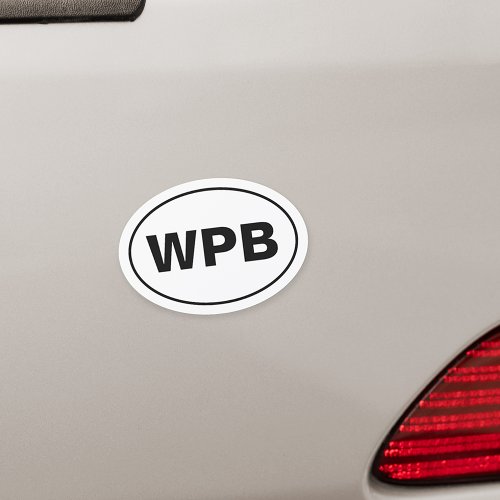 WPB West Palm Beach Florida Euro Oval Car Magnet