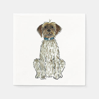 WPG Wirehaired Pointing Griffon Dog Art Watercolor Napkins