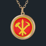 WPK Workers Party of Korea DPRK North Korea Emblem Gold Plated Necklace<br><div class="desc">WPK Workers Party of Korea DPRK North Korea Emblem Juche Socialism Communism,  DPRK Emblem,  North Korea Emblem,  socialist,  communist,  dprk emblem,  dprk flag,  kim il sung pin,  north korean emblem,  north korean flag,  north korean pin,  workers party of korea</div>