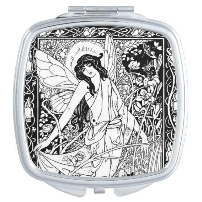 WQ COMPACT MIRROR : Art Nouveau Fairy (Front)