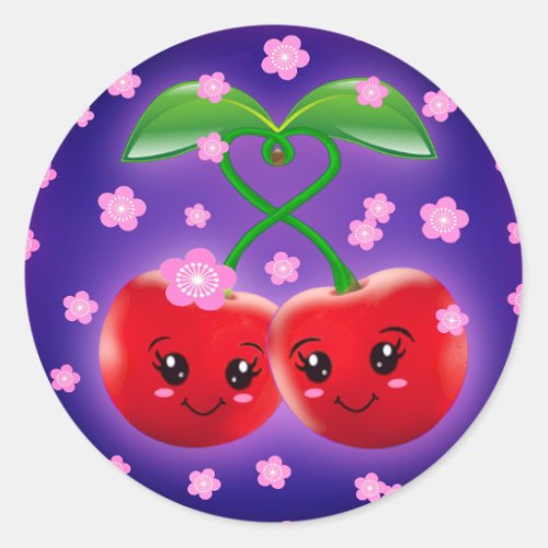 WQ Me and You Kawaii Cherry Couple 3 STICKER