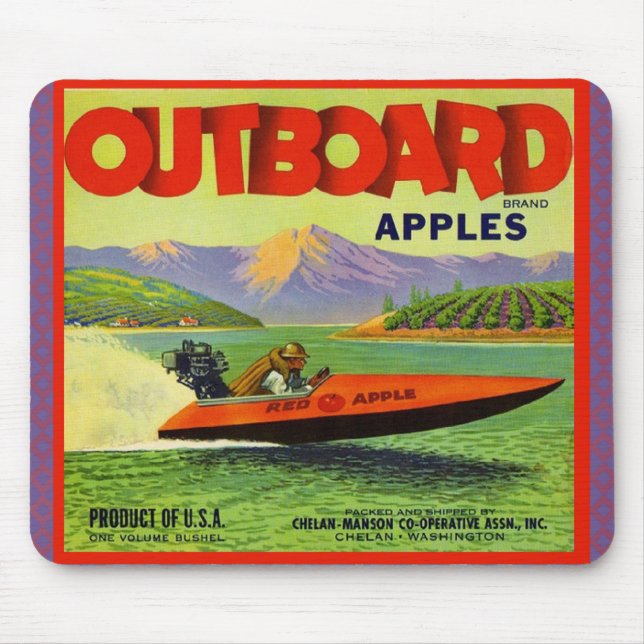 WQ MOUSE PAD :  Outboard Apples - Lake Chelan (Front)