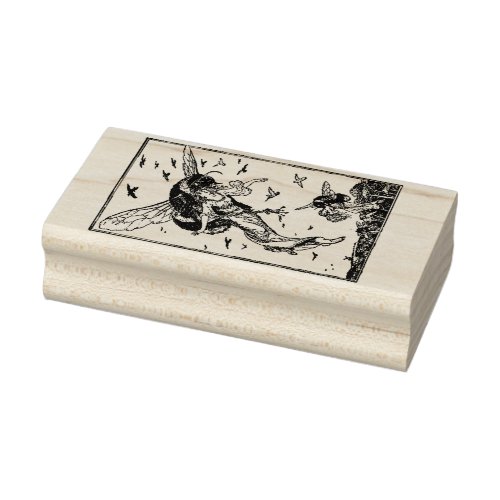 WQ RUBBER STAMP Bees with Maidens Rubber Stamp