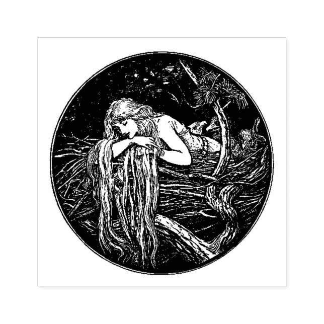 WQ RUBBER STAMP Long Hair Maiden (Imprint)