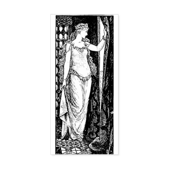 WQ RUBBER STAMP: Princess at the Window Rubber Stamp (Imprint)