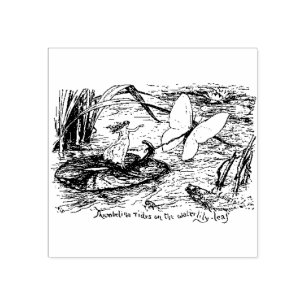 WQ RUBBER STAMP : Thumbelina Rides on Lily pad