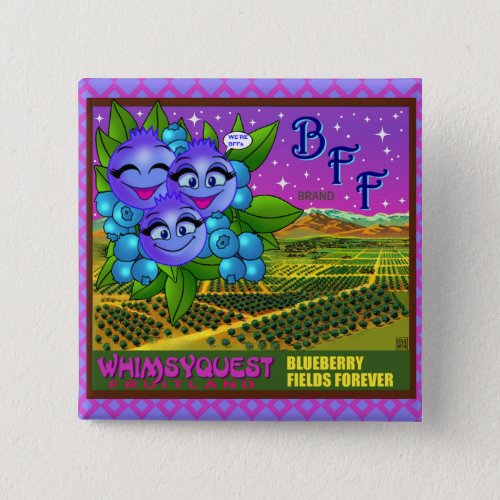 WQ TOYS BUTTON BlueBerry Fields Forever Button