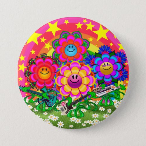 WQ Toys Flower Power Band 3 Button Pin