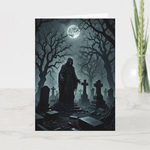 Wraith in the Graveyard Halloween Card