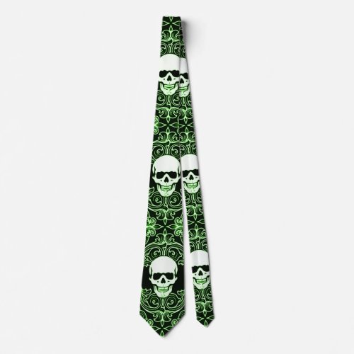 Wraithe Gentlemens Emerald Reaper Gothic Silk Tie