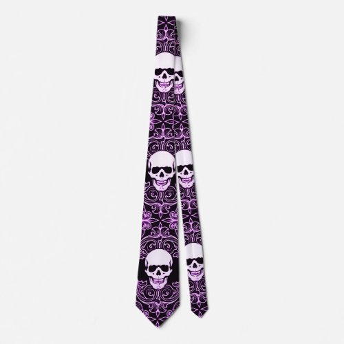 Wraithe Gentlemens Purple Reaper Gothic Silk Tie