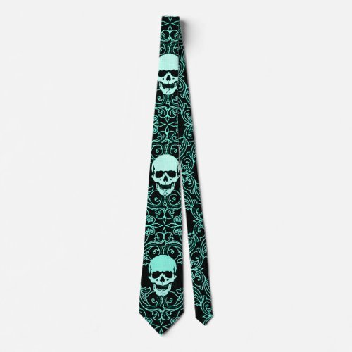 Wraithe Vintage Gothic Reaper Skulls Gentlemans Tie