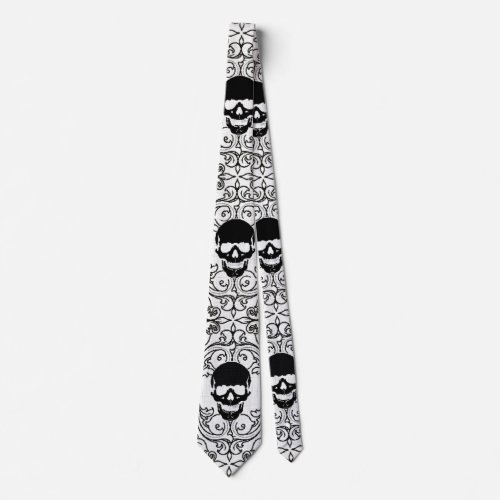 Wraithe Vintage Void Gothic Skulls Gentlemans Tie