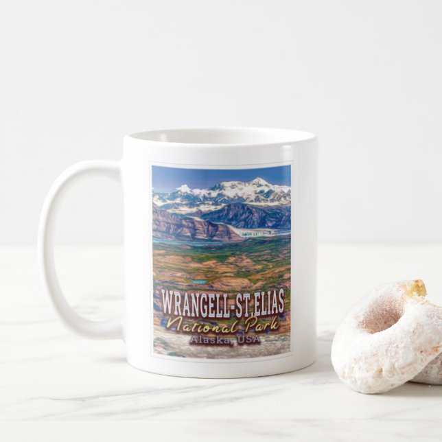 WRANGELL SAINT ELIAS NATIONAL PARK - ALASKA USA COFFEE MUG (With Donut)