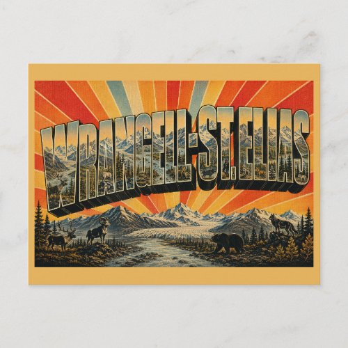 Wrangell-St. Elias Alaska Mountain Glacier Art Postcard