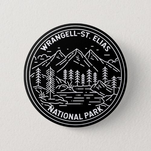 Wrangell St Elias National Park Alaska Monoline Button