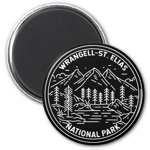Wrangell St Elias National Park Alaska Monoline Magnet