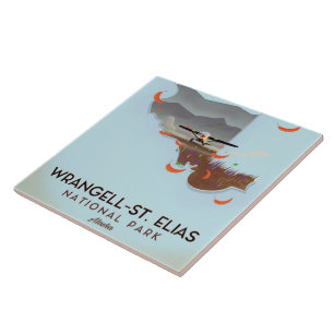 Wrangell-St. Elias National Park Alaska poster Ceramic Tile
