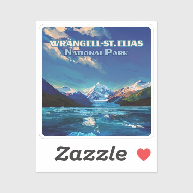 Wrangell St. Elias National Park Alaska Vintage Sticker (Sheet)