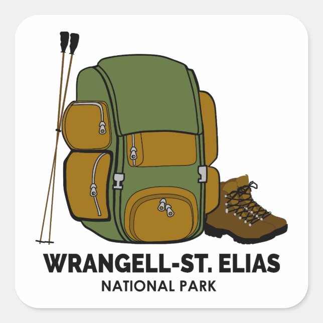 Wrangell-St. Elias National Park Backpack Square Sticker (Front)