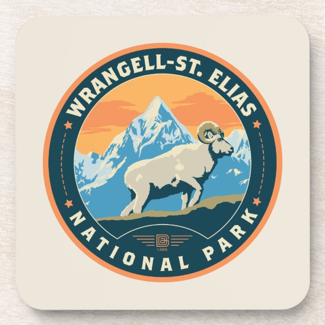 Wrangell-St Elias National Park Beverage Coaster (Front)