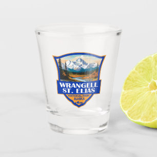 Wrangell St. Elias National Park Illustration Art Shot Glass
