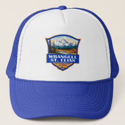 Wrangell St. Elias National Park Illustration Art Trucker Hat